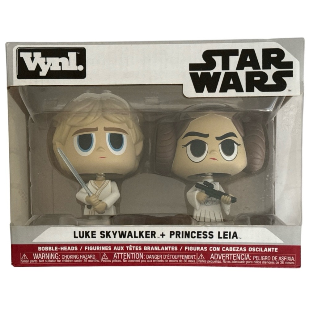 Star Wars Luke Skywalker and Princess Leia Funko Vynl Bobble - Heads Figures